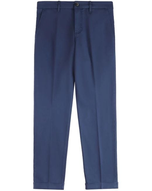 Fay Blue Cotton-Blend Chino Trousers