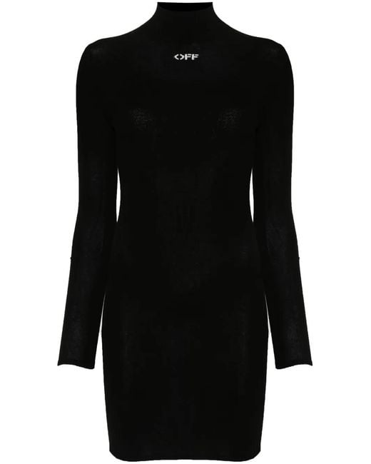 Off-White c/o Virgil Abloh Black Off Stamp Embroidered Mini Dress