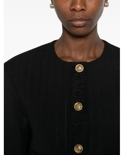 Sandro Black Striped Cropped Blazer