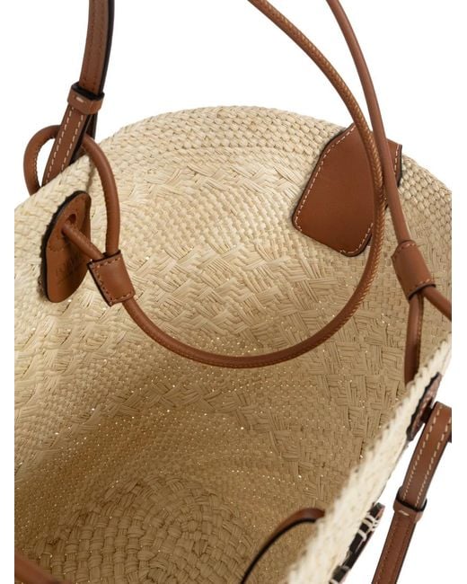 Loewe Natural Medium Anagram Basket Raffia Tote Bag