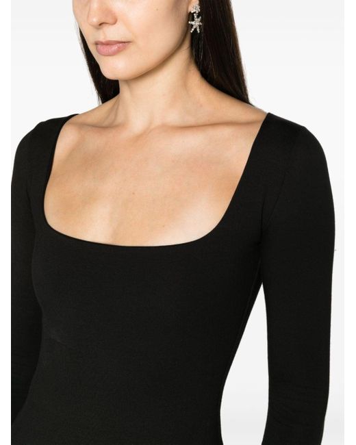 MANURI Black Chica Square-neck Knitted Top