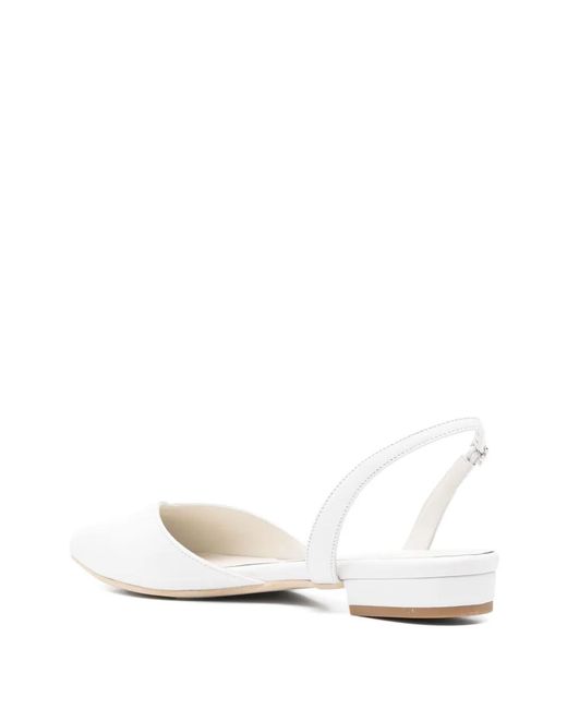 Ginissima White Leather Ballet Flats