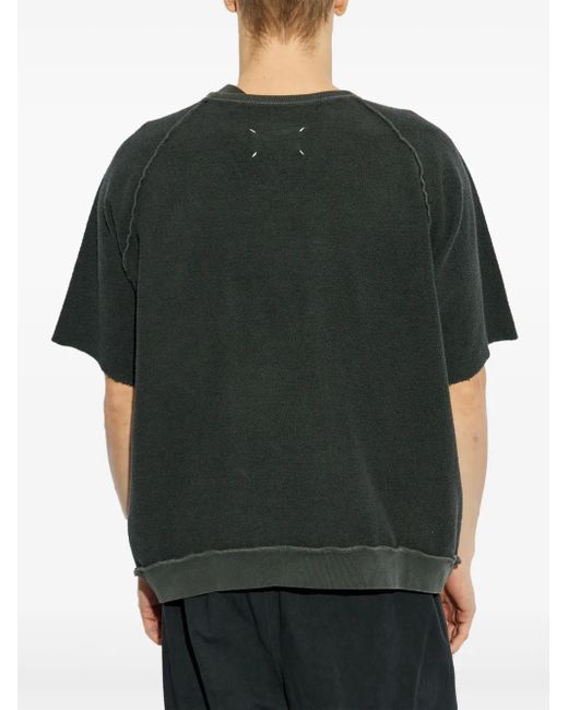 Maison Margiela Green Logo-Embroidered T-Shirt for men