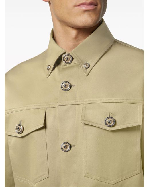 Versace Langärmelige Hemdjacke in Natural für Herren