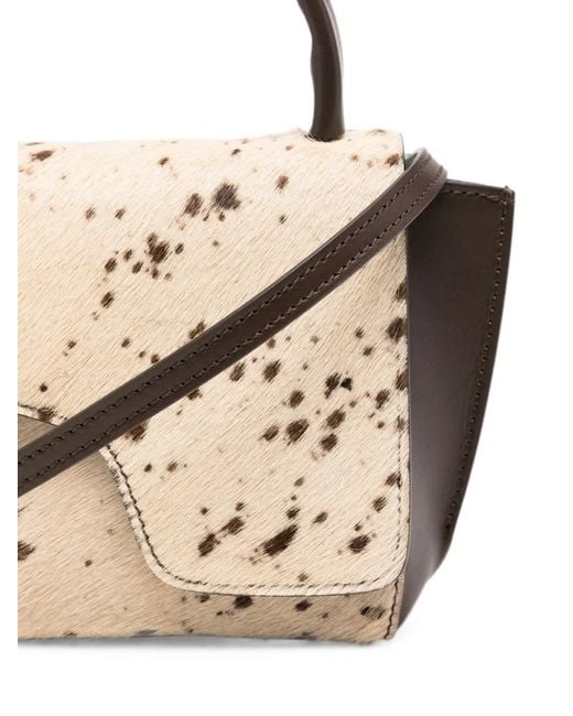 Atp Atelier Metallic Mini Calf-Hair Panelled Leather Shoulder Bag