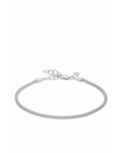 Monica Vinader White Heirloom Woven Fine Chain Bracelet