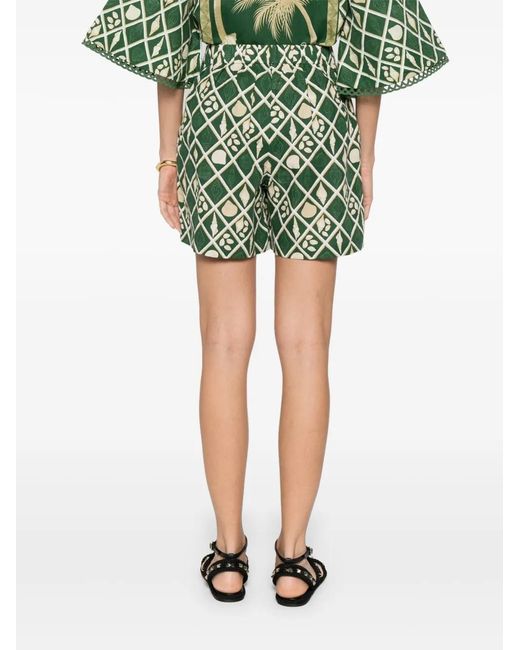 VERANDAH Green Summer Shorts