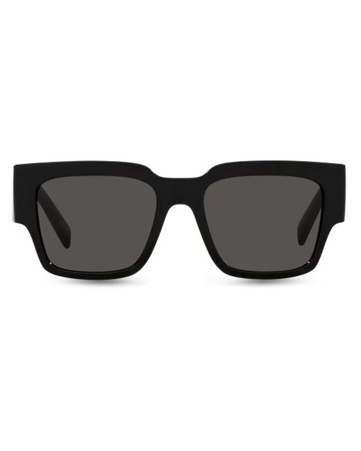 Dolce & Gabbana Black Square-Frame Logo-Print Sunglasses for men