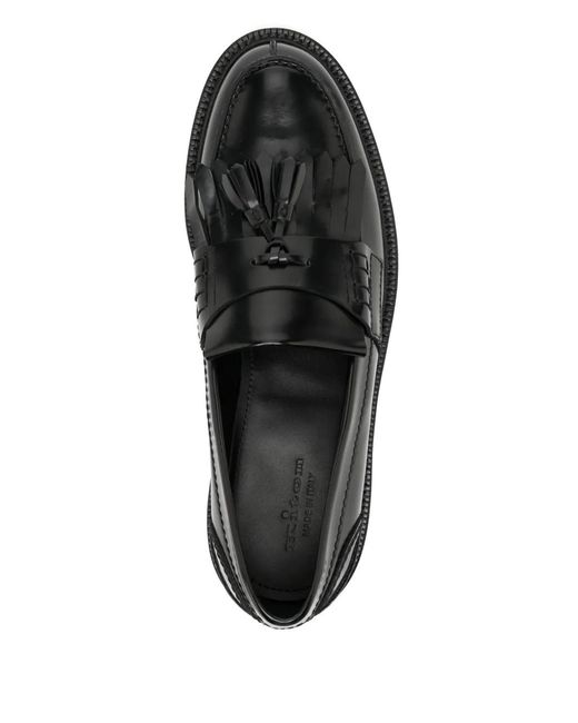 Kiton Black Leather Loafers for men
