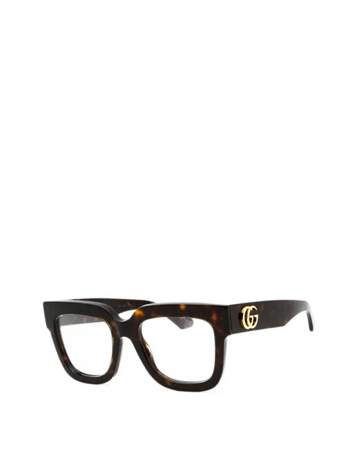 Gucci Black Tortoiseshell-Effect Glasses