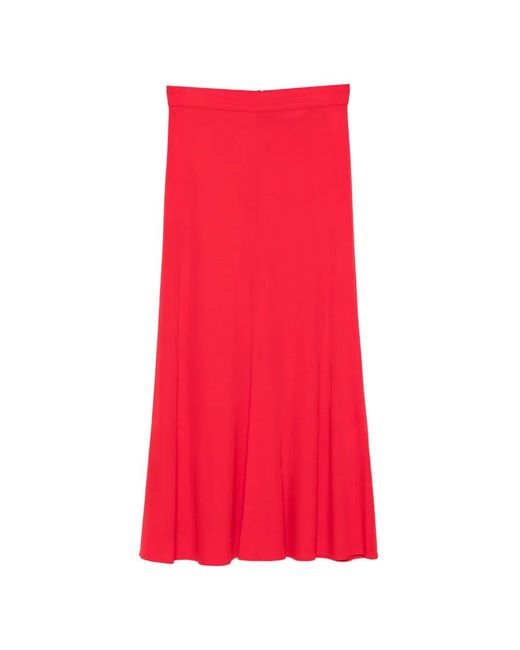 Semicouture Red Jupe Trapèze
