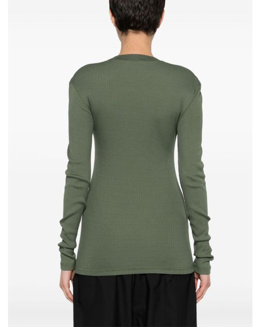 Lemaire Green Long-Sleeve T-Shirt