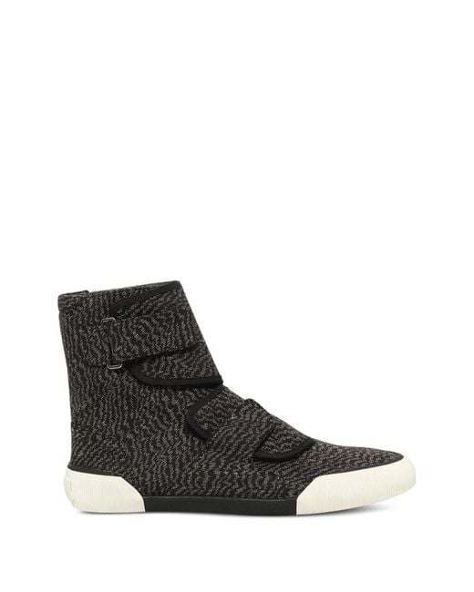 Lanvin Black Touch-Strap High-Top Sneakers for men