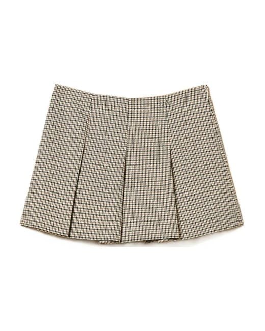 Twinset ハウンドトゥース ミニスカート Gray