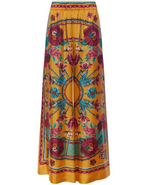 LaDoubleJ Orange Silk Palazzo Trousers