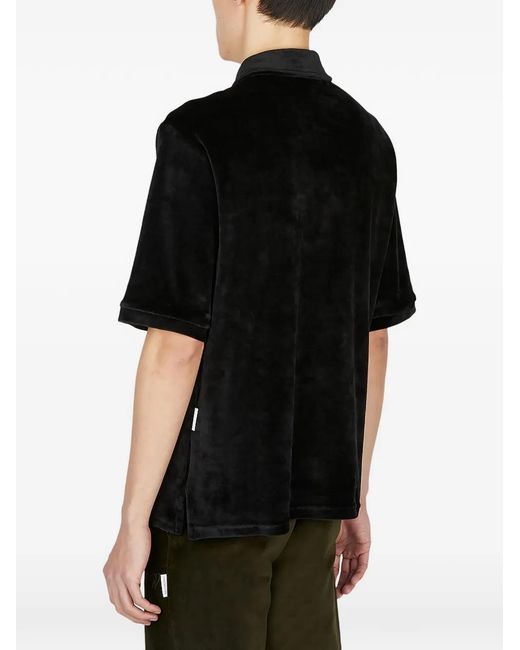 SAINTWOODS Black Embroidered-Detail Pocket Polo Shirt for men