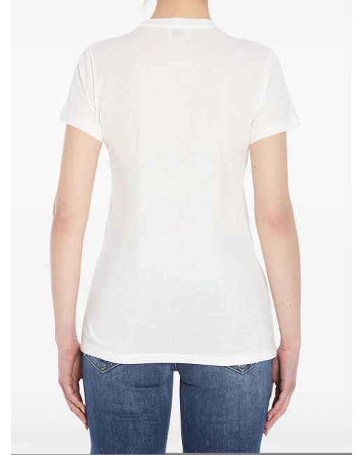 Saint Laurent White Musical Festival Print T-Shirt