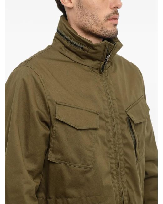 Woolrich Green Removable-Hood Utility Jacket for men