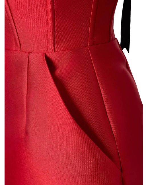 ARAFTU Red Off-Shoulder Midi Dress