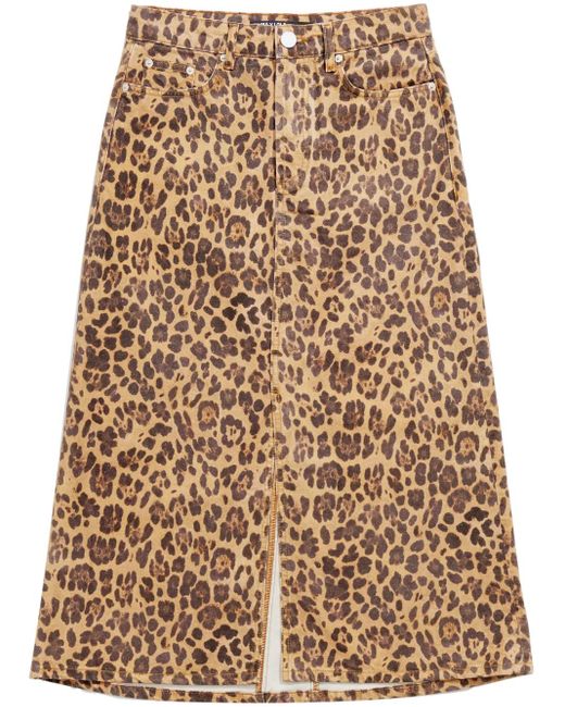 Falda acampanada con motivo de leopardo Bimba Y Lola de color Natural