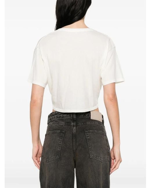 R13 White Twisted Front Tee