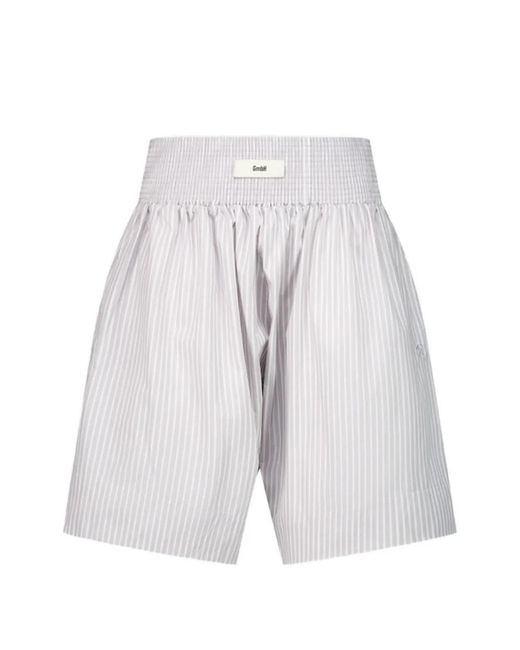GmbH White Nusret Pinstripe-Pattern Shorts for men