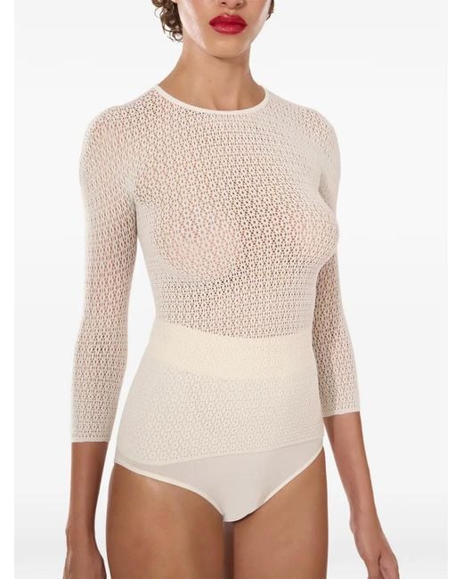 Wolford Natural Daisy Net Top