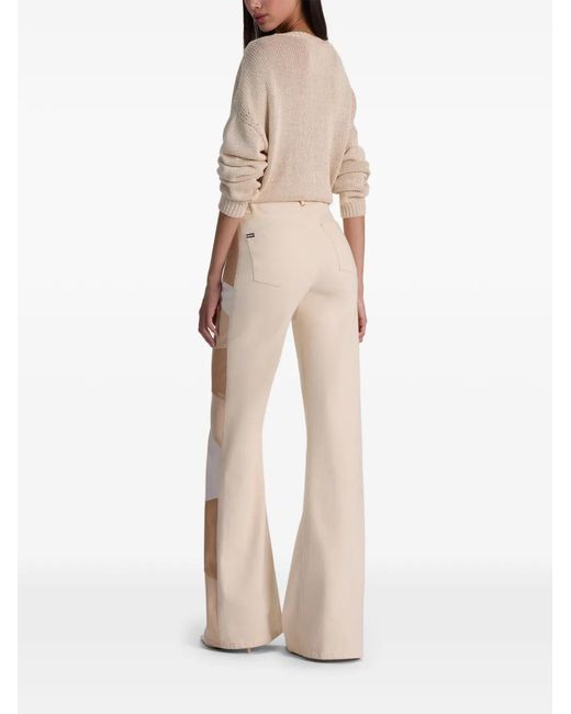 Alice + Olivia White Beautiful Patchwork Jeans