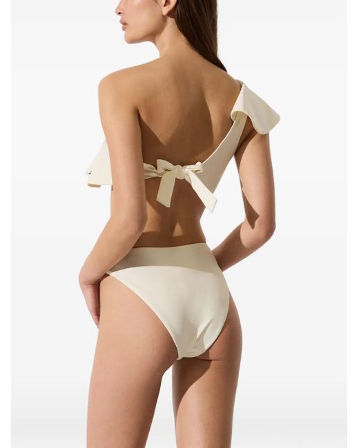 Karl Lagerfeld White Bas De Bikini Signature À Taille Haute