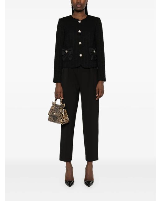Nissa Black Bow-Detail Jacket