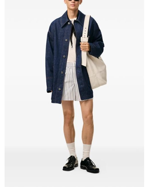 AMI Blue Cotton Heritage Label Worker Jacket