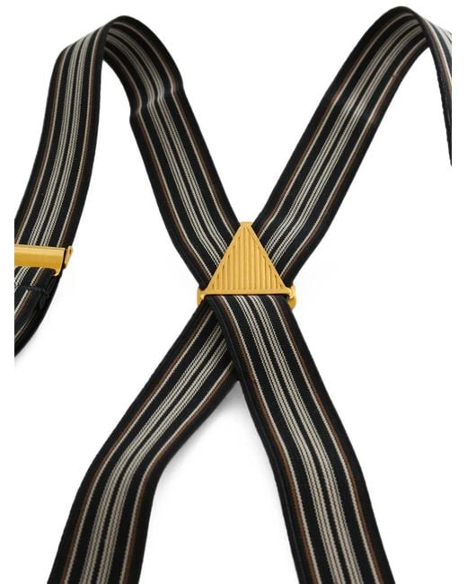 TAIGA TAKAHASHI White Multi-Stripe Leather-Trim Braces for men