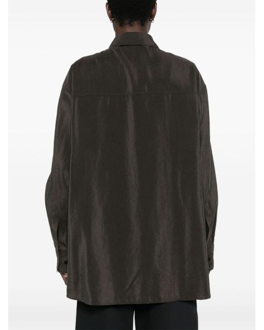 Lemaire Black Button-up Silk-blend Shirt