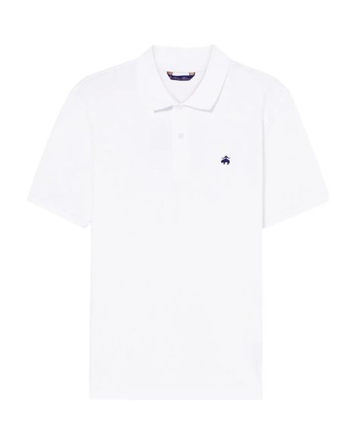 Brooks Brothers White Logo-Embroidered Polo Shirt for men