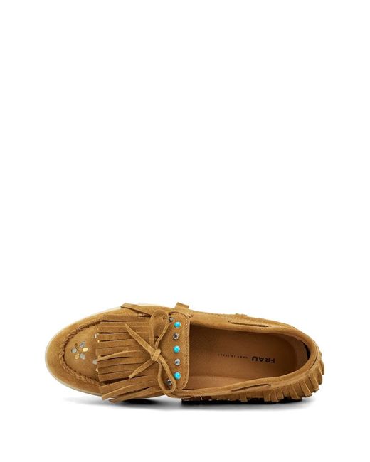 Frau Natural Loafer Mit Fransen