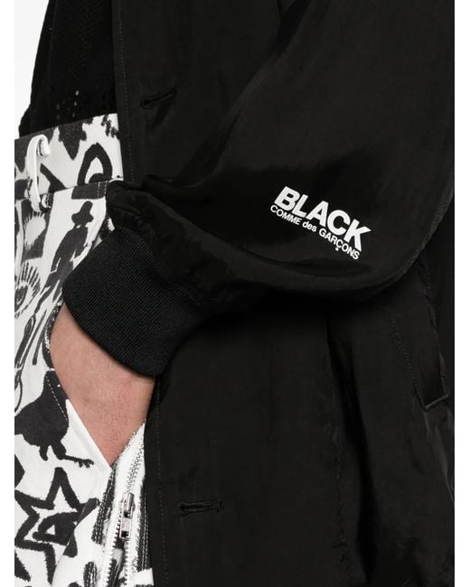 COMME DES GARÇON BLACK Black Single-Breasted Buttoned Coat