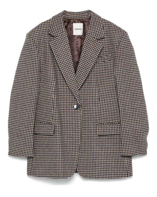 Sandro Gray Dogtooth Blazer