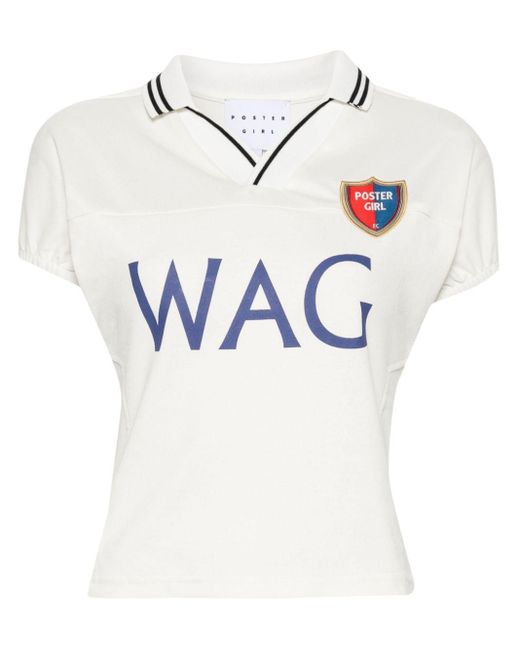POSTER GIRL White Football T-Shirt