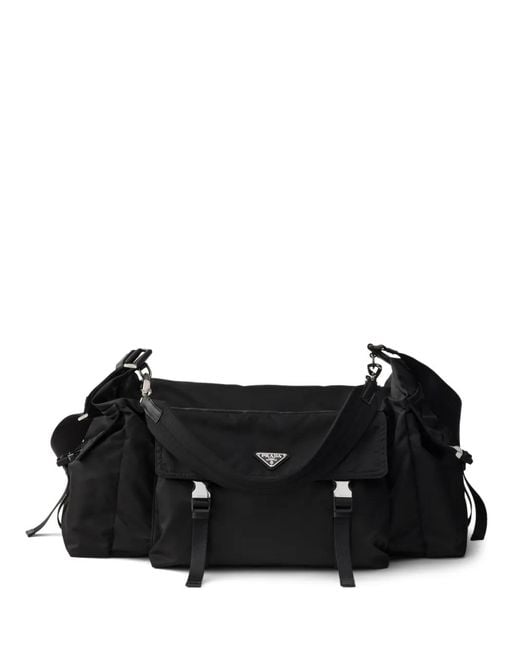 Prada Black Re-Nylon And Leather Duffel Bag
