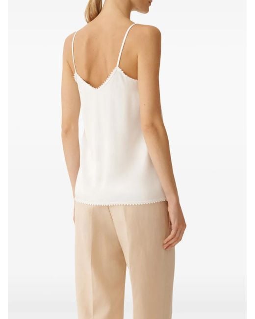 Fabiana Filippi White Satin Cami Top