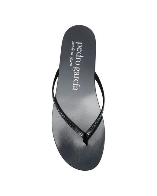 Pedro Garcia White Prune Embellished-Thong Flip Flops