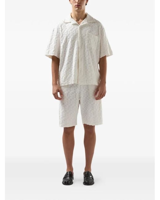 Gcds White Monogram-Patterned Shirt for men