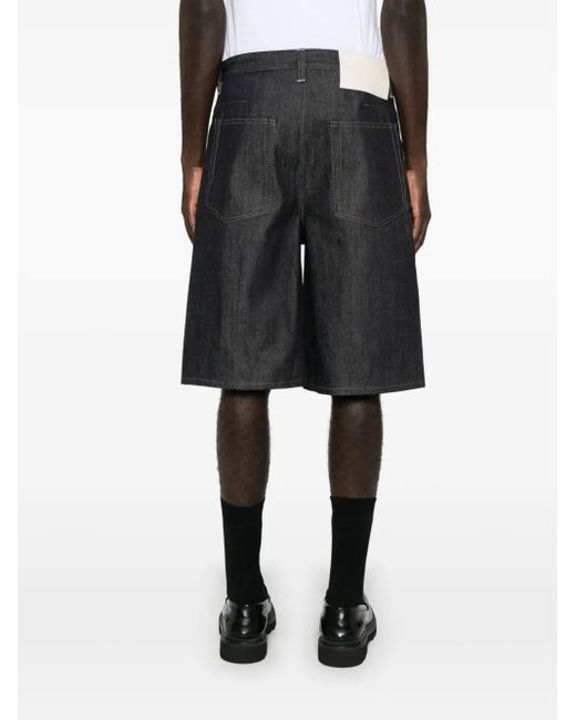 Jil Sander Gray Raw Denim Shorts for men