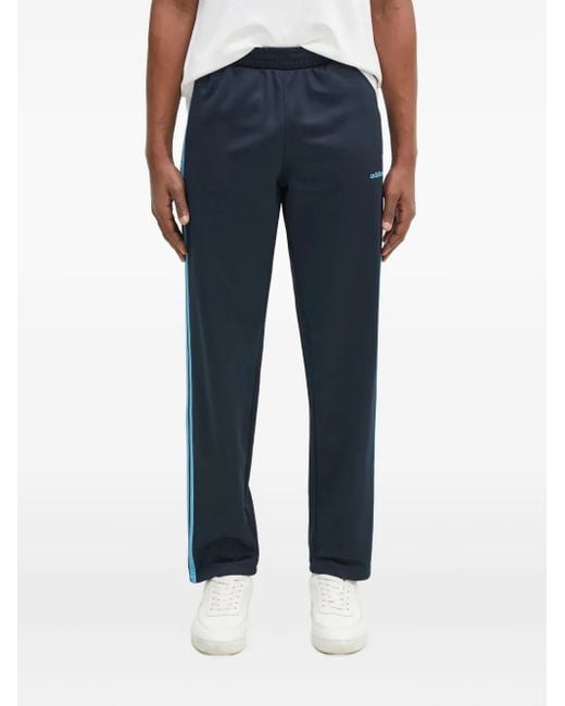 Adidas Blue 3-Stripe Logo Track Pants for men