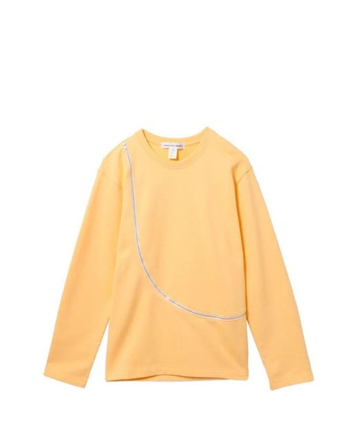 Comme des Garçons Yellow Zip-Detail Sweatshirt for men