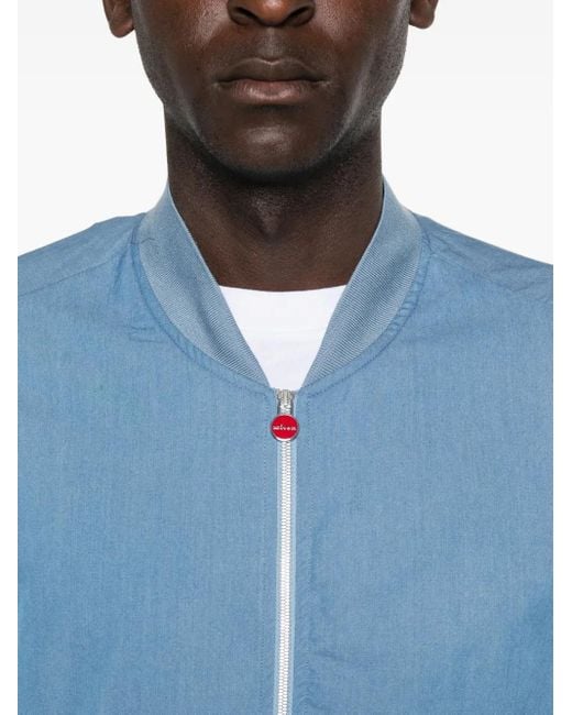 Kiton Blue Zip-Front Bomber Jacket for men