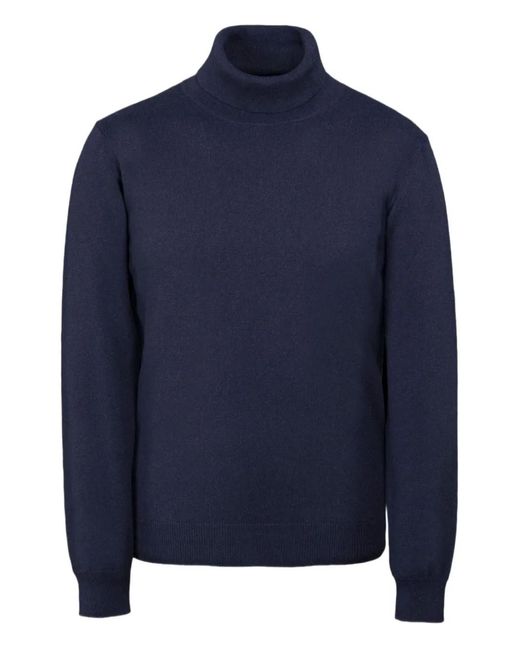 Moorer Blue Roll-Neck Sweater for men