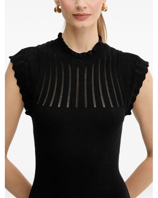 Morgan Black Mock-Neck Mini Dress