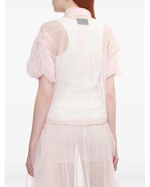 Simone Rocha Blouse Met Pofmouwen En Kraag in het Pink