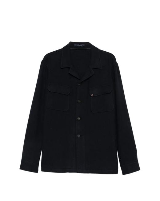 Tagliatore Black Wool-Blend Tailored Jacket With Cupro-Lined Interior for men